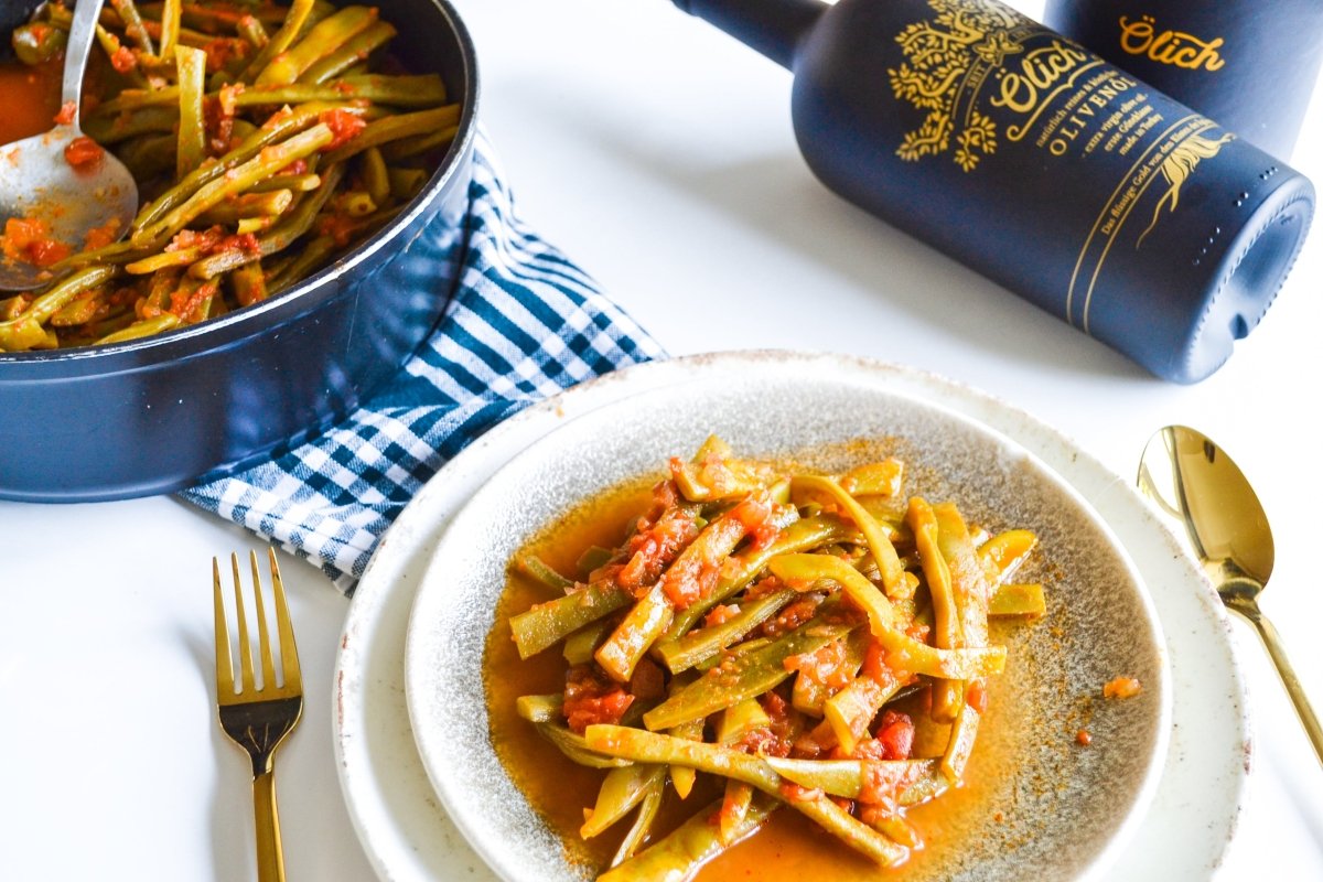 Frische Bohnen mit leckerem Olivenöl - Ölich