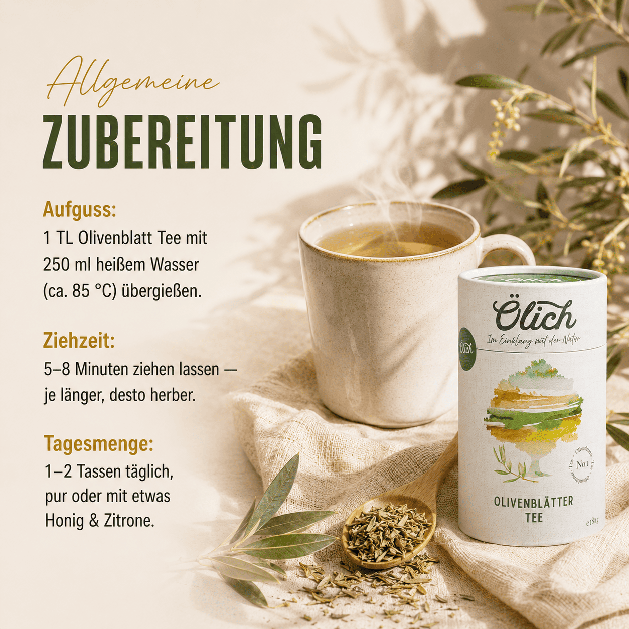Ölich Olivenblatt Tee - Ölich
